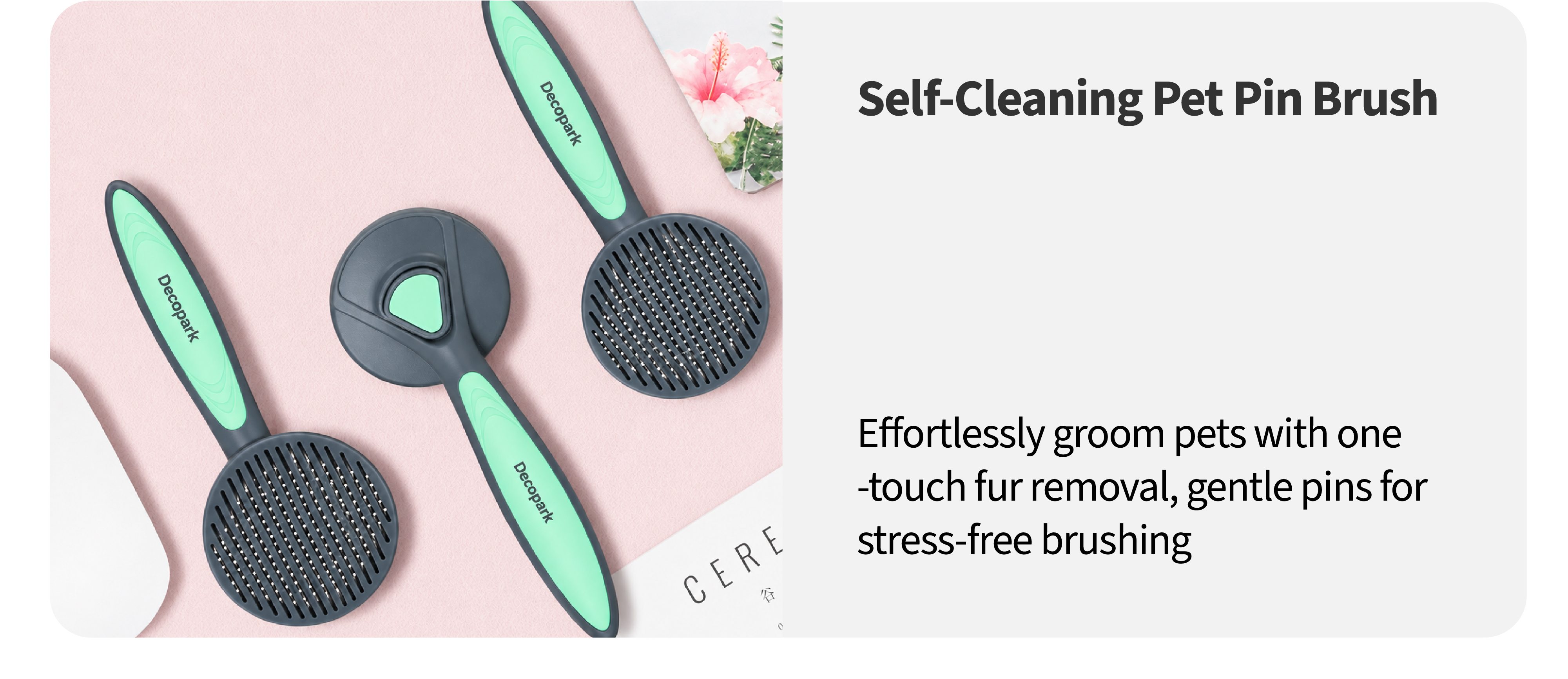 Self-Cleaning Pet Pin Brush — Overview